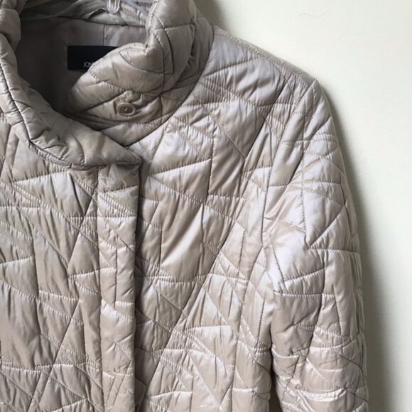 Jones New York Pearl Dual Tone Parka Jacket Coat Down Winter Cozy Tan Pockets M - Picture 6 of 16